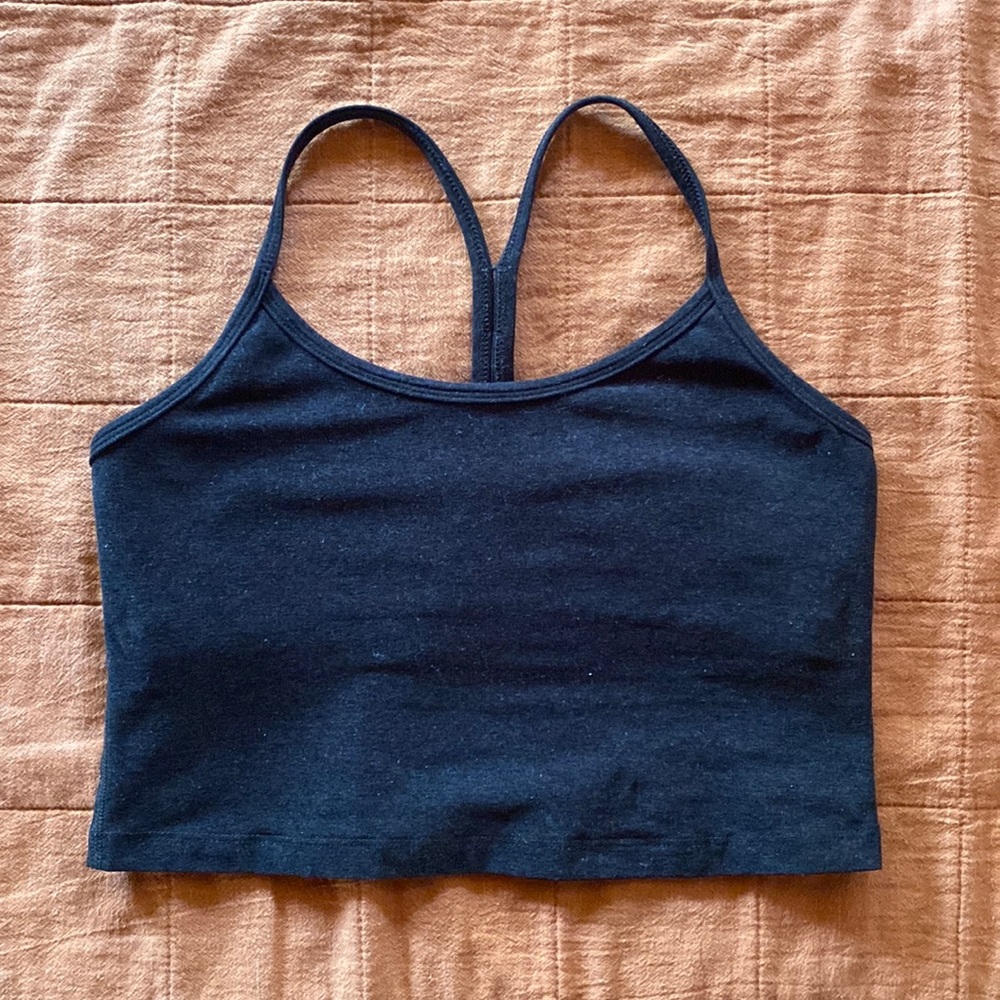 Beyond Yoga Black Racerback Crop Tank Bra